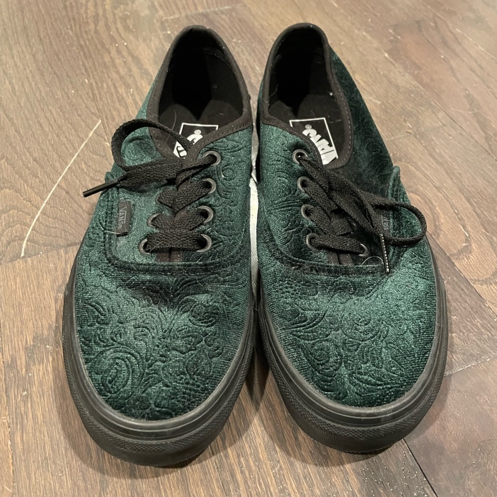 NW/OT green velvet paisley Vans Authentics, W 7